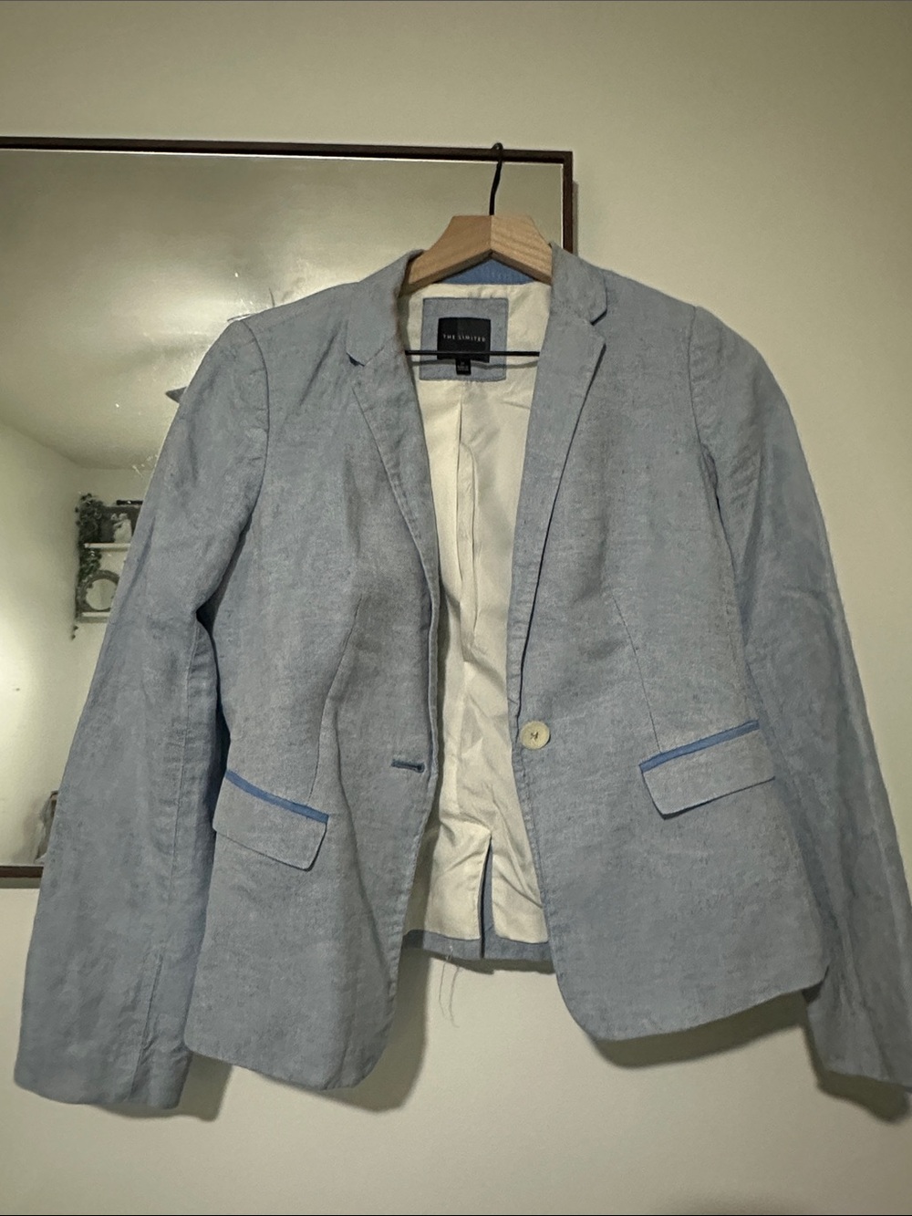 The Limited Light Blue Linen-Blend Blazer